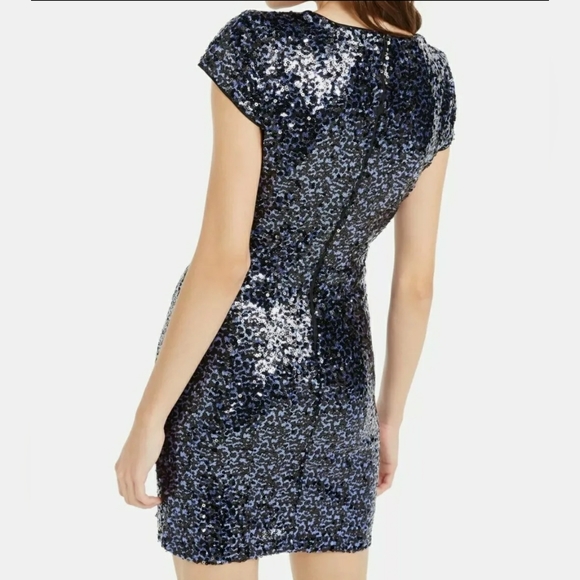 TEEZE ME Womens Navy Short Sleeve Body Con Evening Dress Juniors 11\12 - Picture 12 of 13